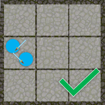 Example of successful melee combat